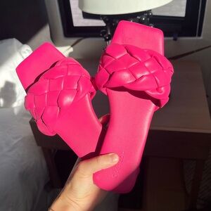 Pink Braided Sandals